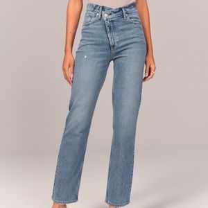 Abercrombie Crossover Waist High Rise 90s Straight Jeans